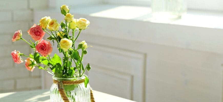 A Countertop with a Vase of Flowers on it